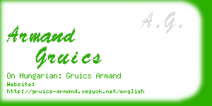 armand gruics business card